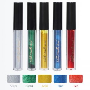 Edible Metallic Paint Pen with Brush Food Coloring Marker,Food Paint  for Decorating Cookies